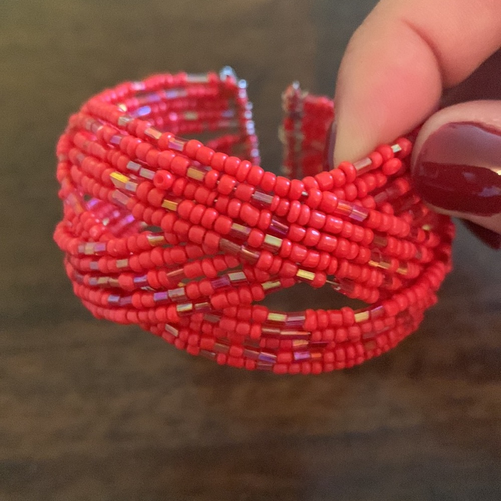 Red beaded bracelet